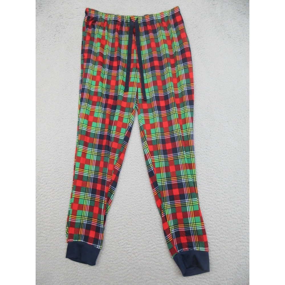 Dearfoams Cozy Comfort Pajama Pants Women M Red Plaid Knit Jogger‎ Christmas
